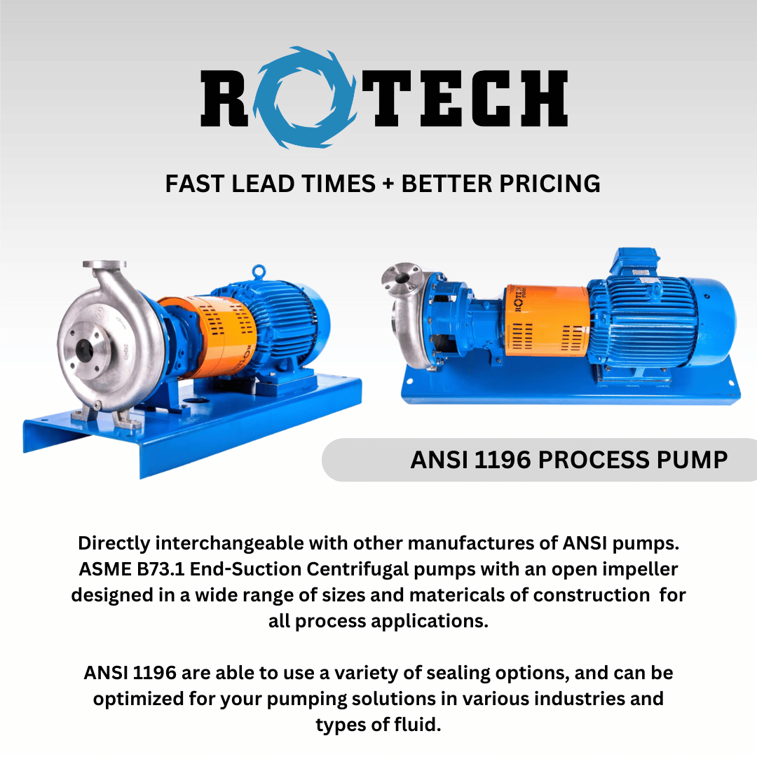 graphic explaining rotech 1196 process pump is an alternative to an ansi pump