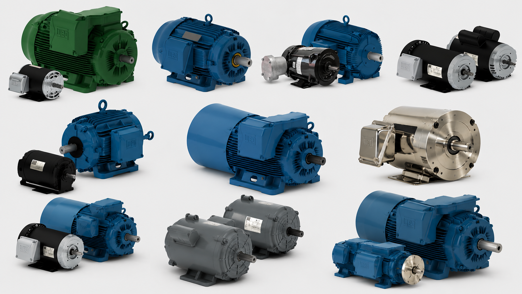PICTURE COLLAGE OF WEG NEMA MOTORS